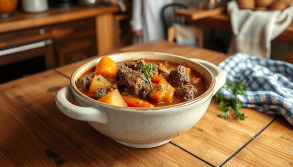 Beef stew in a bowl