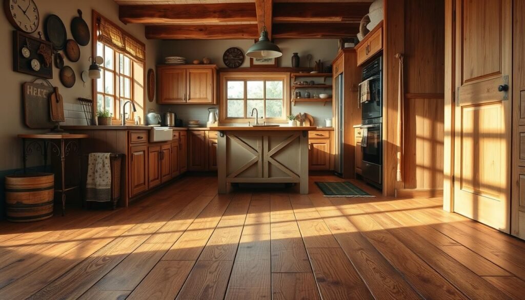 distressed wood kitchen floors