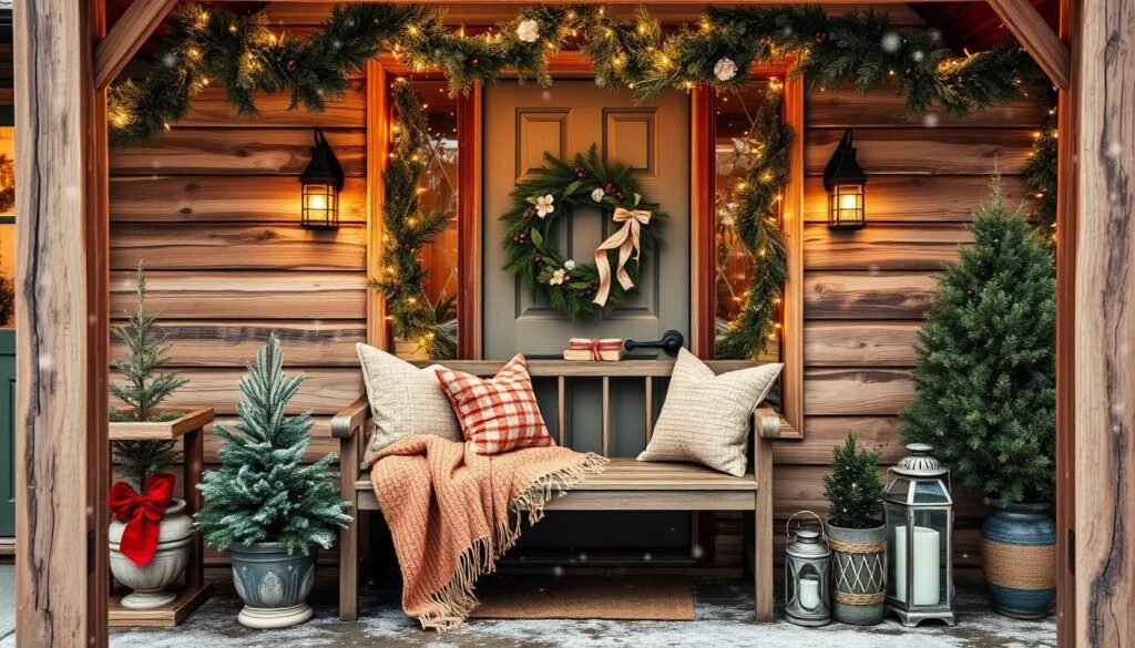 farmhouse christmas entryway