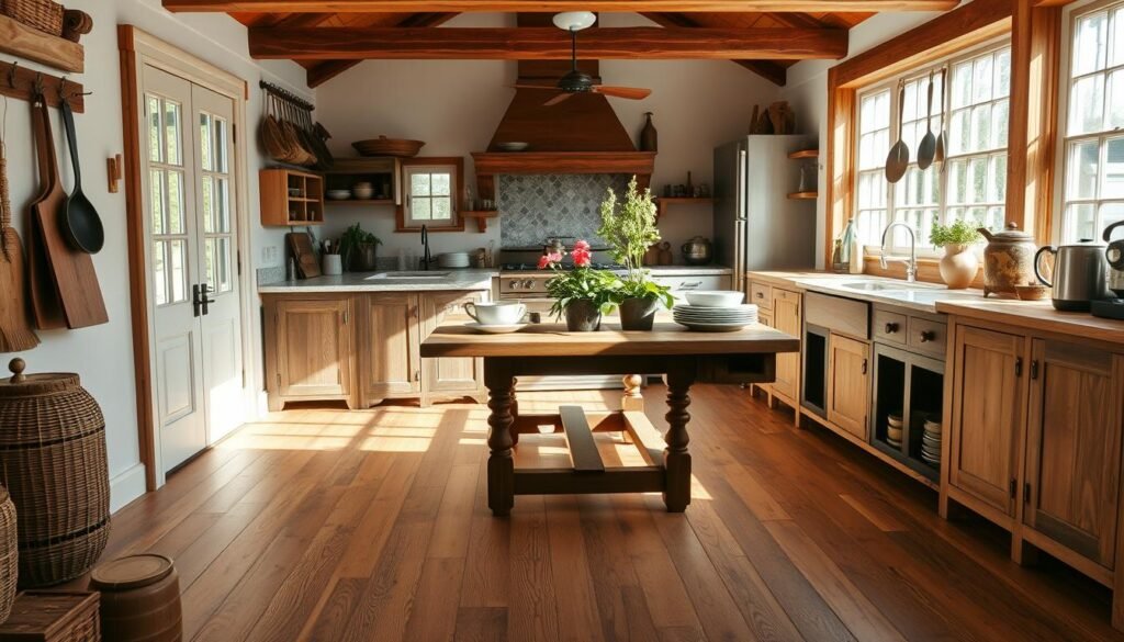 farmhouse-style wood floors