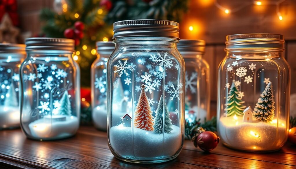 mason jar snow globes