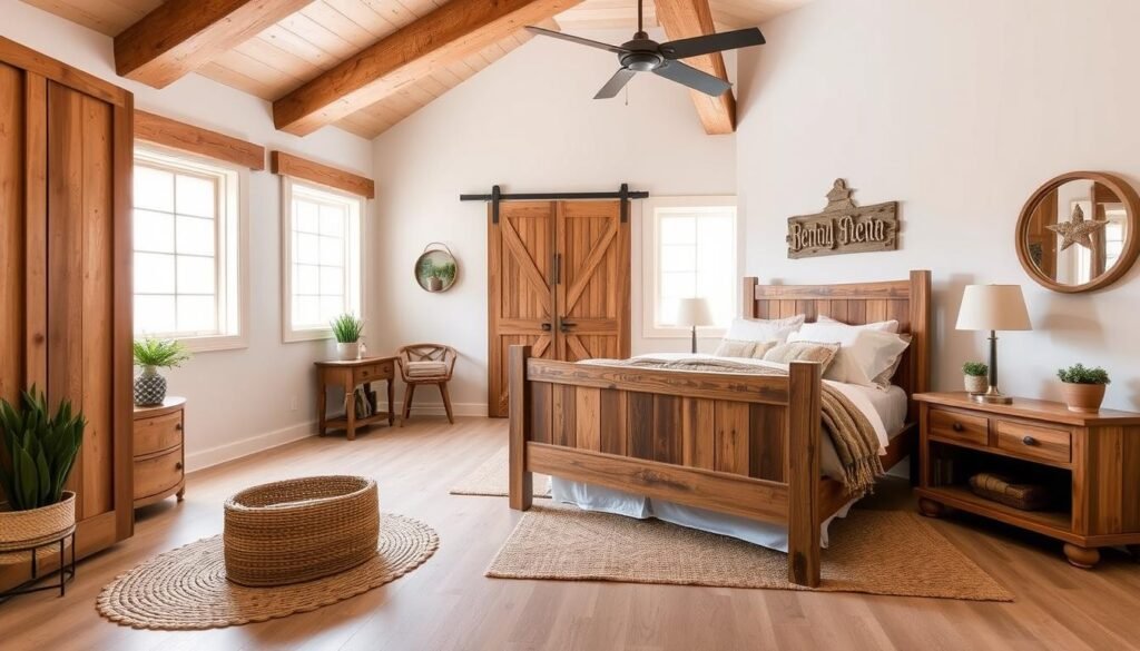 rustic wood accents