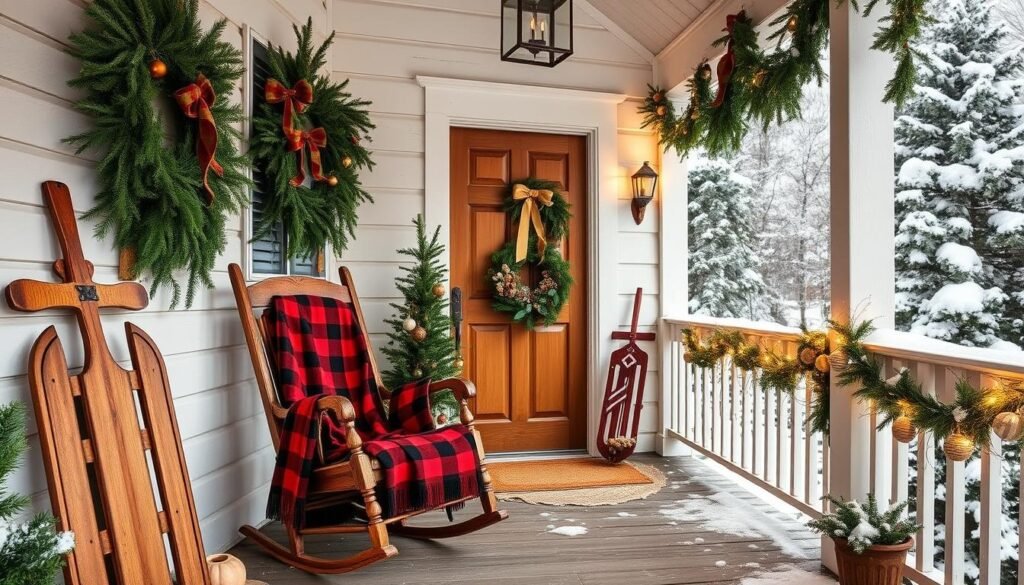 vintage christmas porch