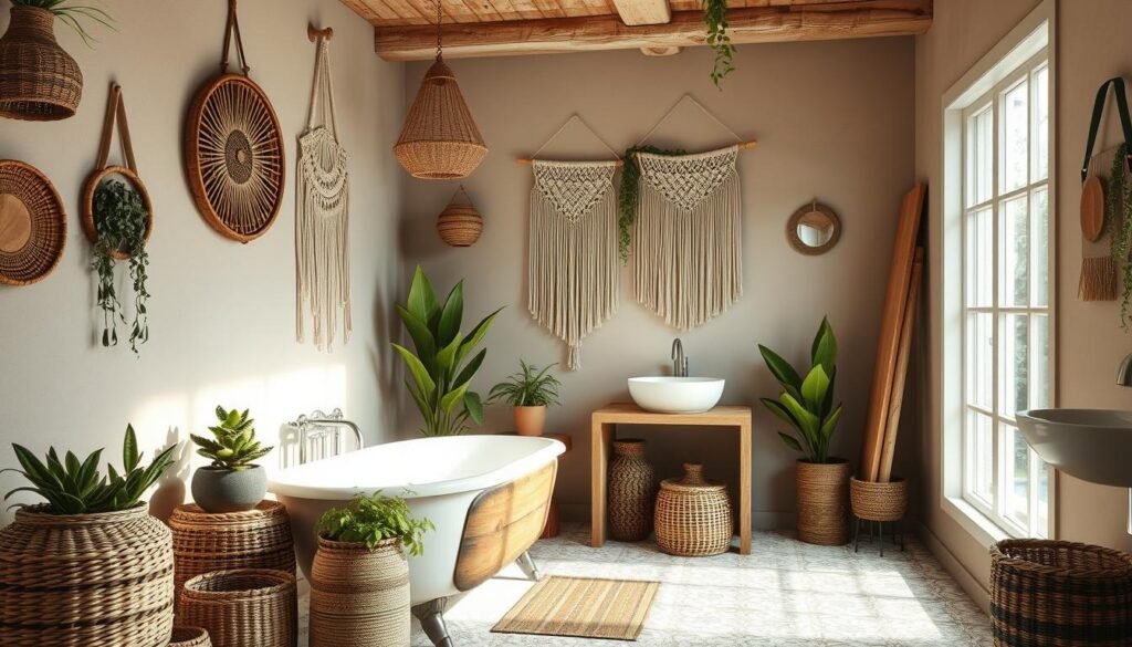 boho chic bathroom design