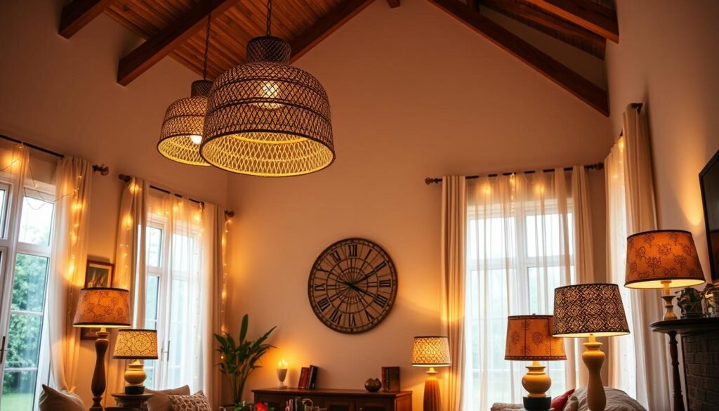 boho style home lighting