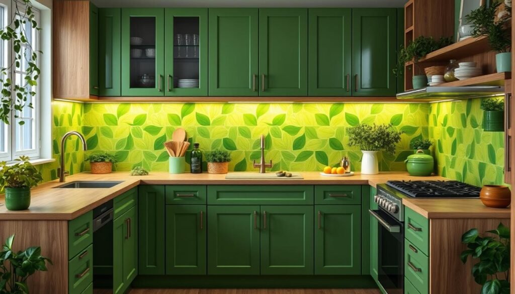 green kitchen color schemes