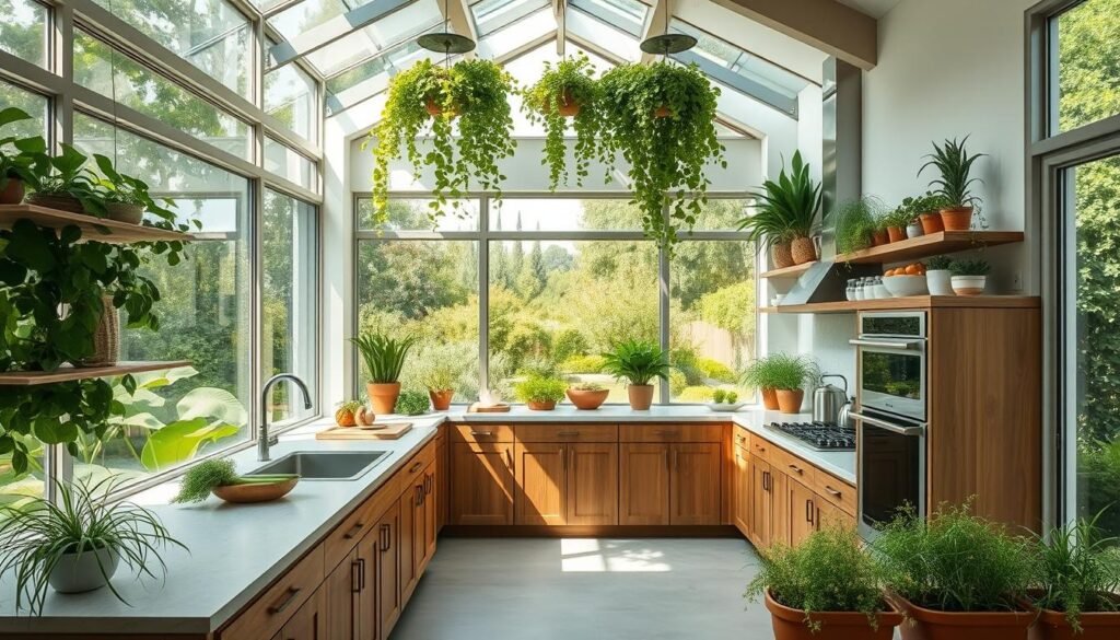 green kitchen design