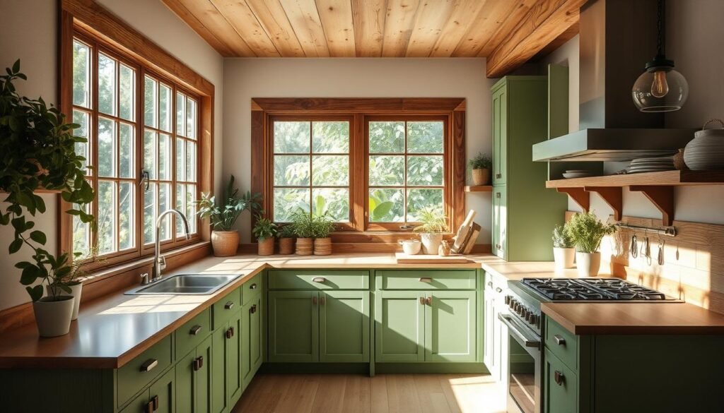 green kitchen design