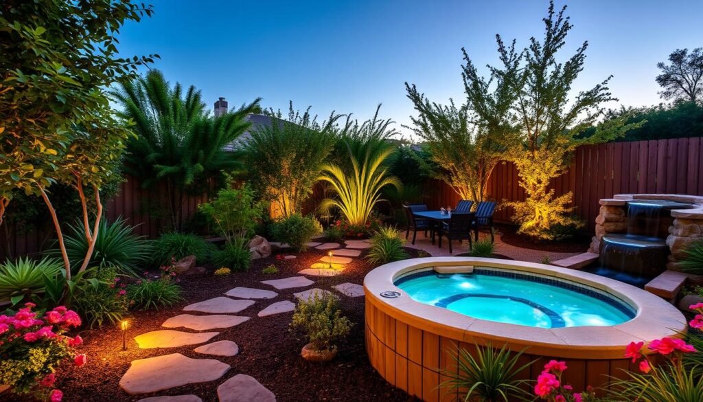 hot tub landscape design