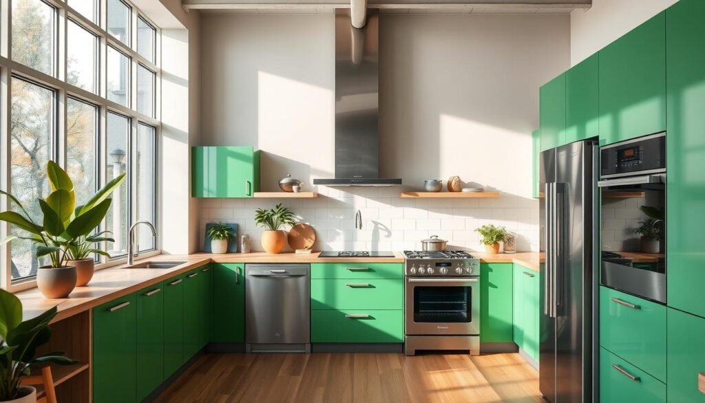 modern green kitchen trends